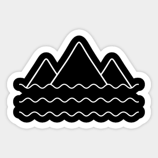 The Minimalistic Art Of Mountain And Ocean Water Waves Sticker